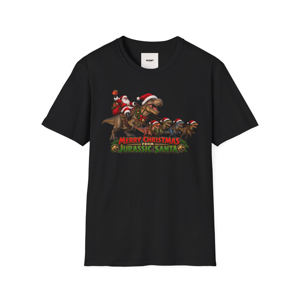Christmas Dinosaur T-Shirt — “Merry Christmas from Jurassic Santa” Holiday Tee