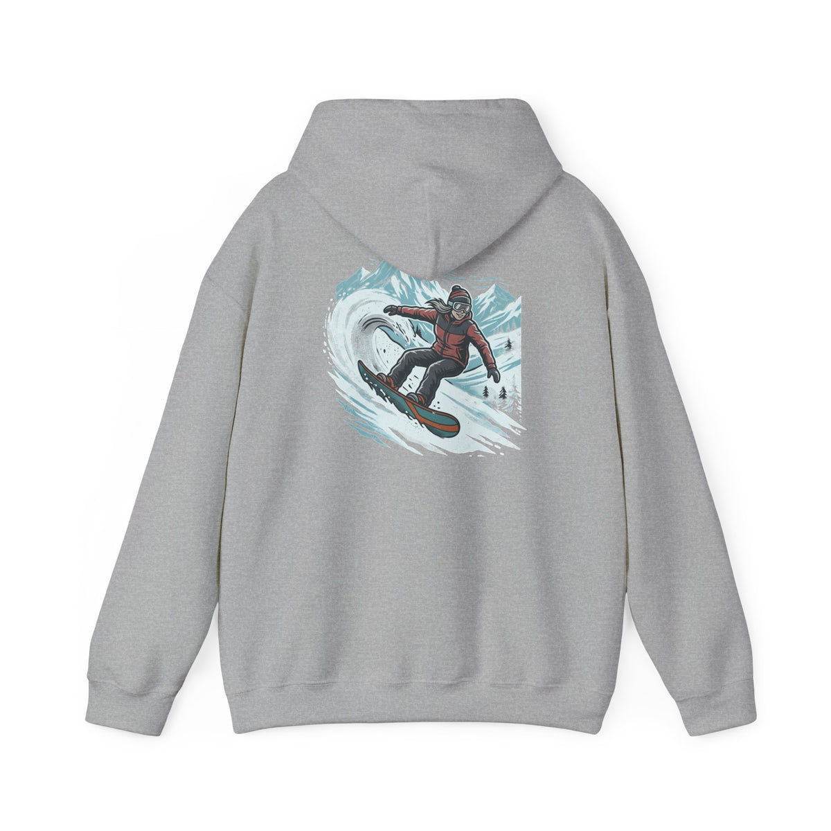 Snowboarding Hoodie – "Snowboarding Life" Graphic Pullover with Backboarder Illustration