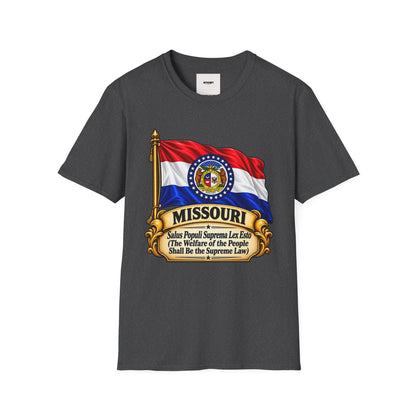 Missouri Flag T‑Shirt — State Seal & Motto Folded Flag Tee