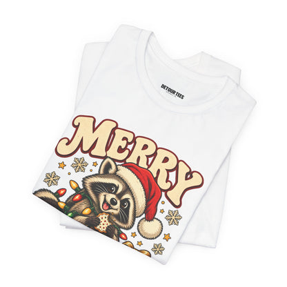 Merry Christmas Raccoon Tee