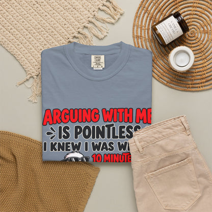 Funny Duck T‑Shirt — "Arguing With Me Is Pointless" Sarcastic Graphic Tee