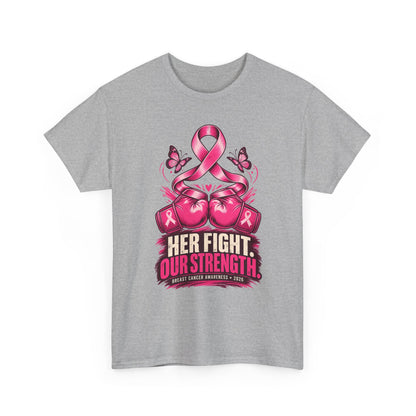 T-Shirt — Her Fight Our Strength Pink Ribbon Breast Cancer Awareness Tee