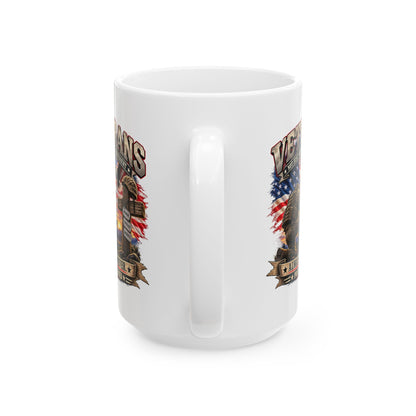 Veterans Eagle Ceramic Mug — American Flag Military Tribute (11oz & 15oz)