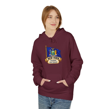 New York State Flag Hoodie – "Excelsior (Ever Upward)" Graphic Pullover