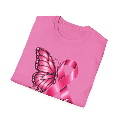 Pink Ribbon Butterfly Breast Cancer Awareness T-Shirt | Support Ribbon Tee