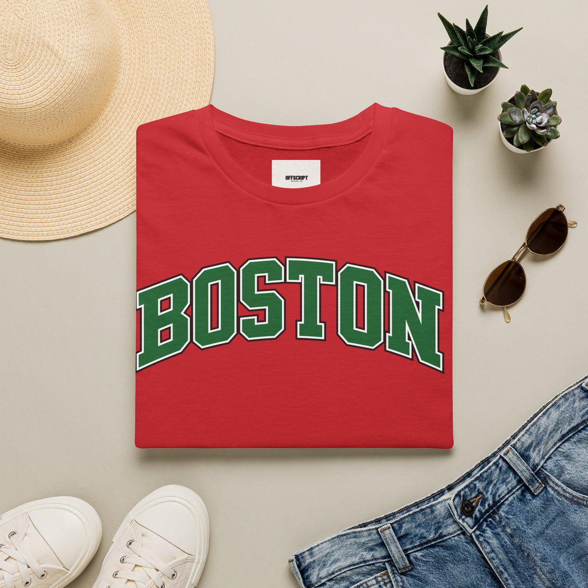 Boston Arch Logo T‑Shirt — Classic College Campus Tee