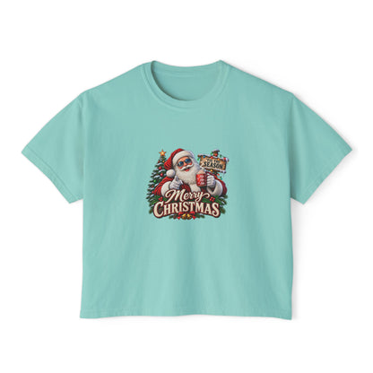 Merry Christmas Santa Women's Boxy Tee