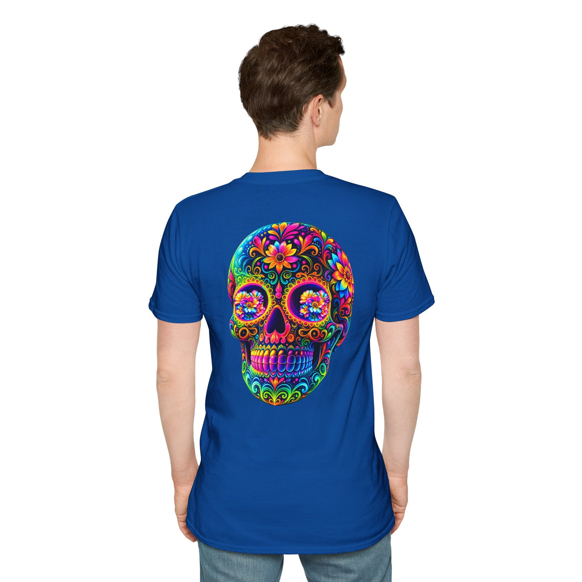 Sugar Skull T-Shirt — Colorful Day of the Dead Floral Skull Tee