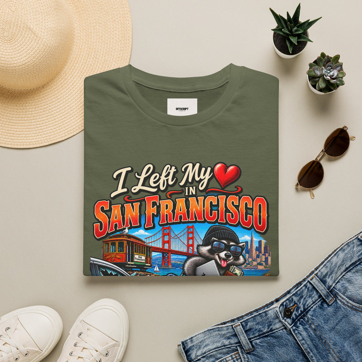 “I Left My Heart in San Francisco” T-Shirt — Vintage Golden Gate Cityscape Tee
