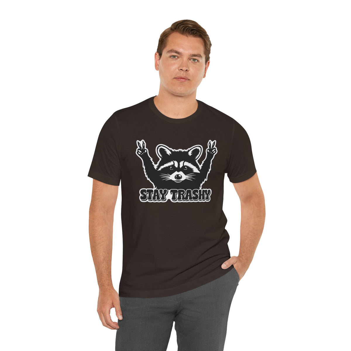Stay Trashy Raccoon Graphic T-Shirt