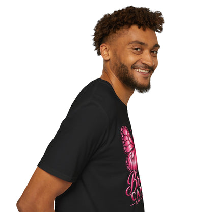 Pink Ribbon Butterfly Breast Cancer Awareness T-Shirt | Support Ribbon Tee