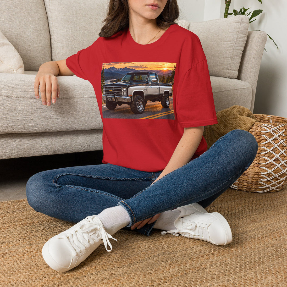 Vintage Chevy Truck T-Shirt — Sunset Mountain Off-Road Tee
