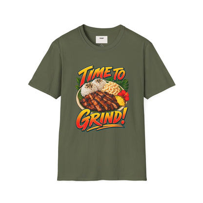 Time To Grind T-Shirt — Hawaiian Plate BBQ Graphic Tee