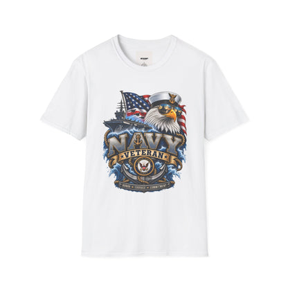 Navy Veteran Eagle T‑Shirt — Patriotic US Navy Flag Design