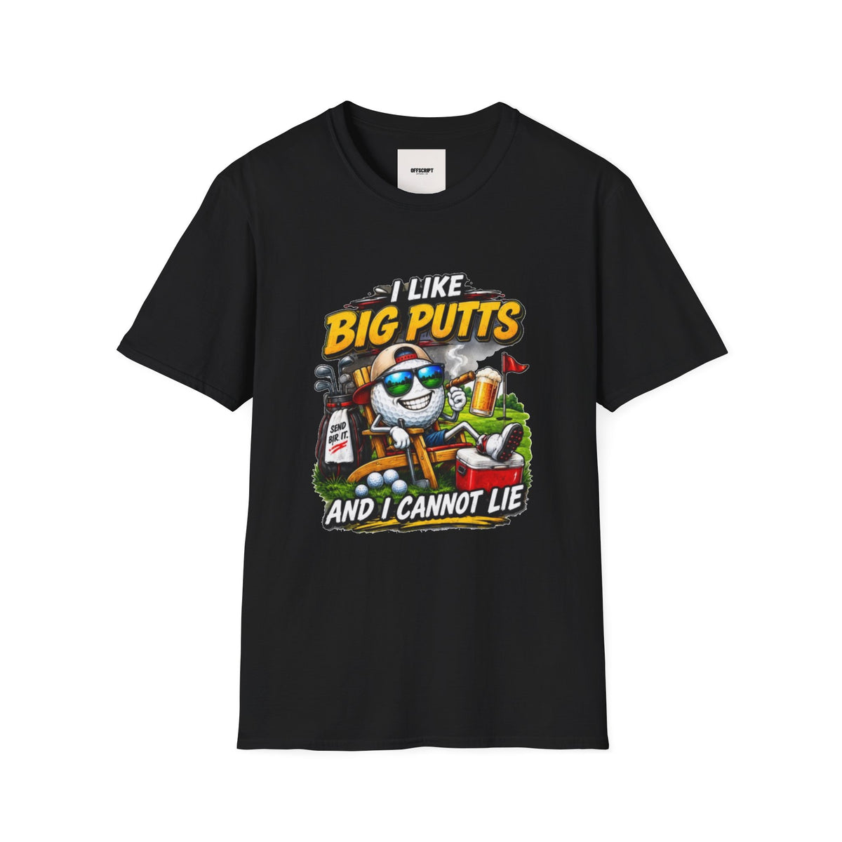 I Like Big Putts Golf T-Shirt — Funny Golf Cartoon 'And I Cannot Lie' Shirt
