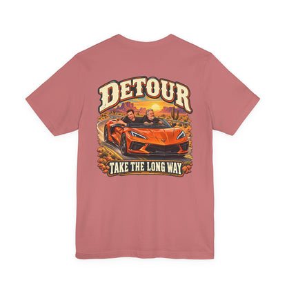 Detour Graphic Tee — 'Detour: Take the Long Way' Vintage Road Trip T‑Shirt