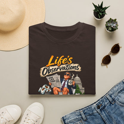 T-Shirt — "Life's Observations" Political Satire Tee ("Politicians Are Like Diapers" Design)
