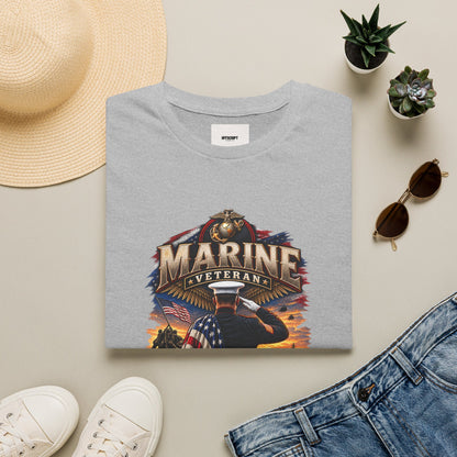 Marine Veteran T-Shirt — Proud USMC Eagle & Flag Tribute Tee