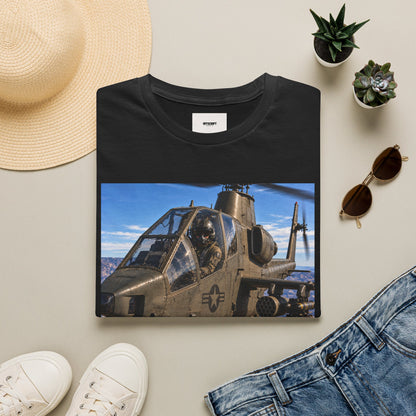 Attack Helicopter Graphic T‑Shirt – Military Aviation Photo Tee