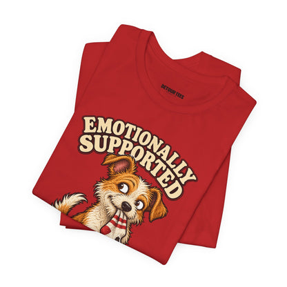 Emotionally Supported by a Menace Tee — Cute Puppy Graphic T‑Shirt