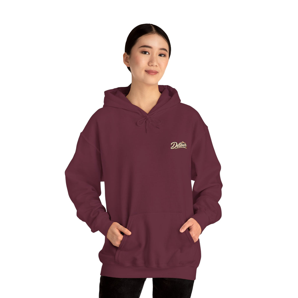 Detour Vintage Hot Rod Hoodie — "Take The Long Way" Classic Car Sweatshirt