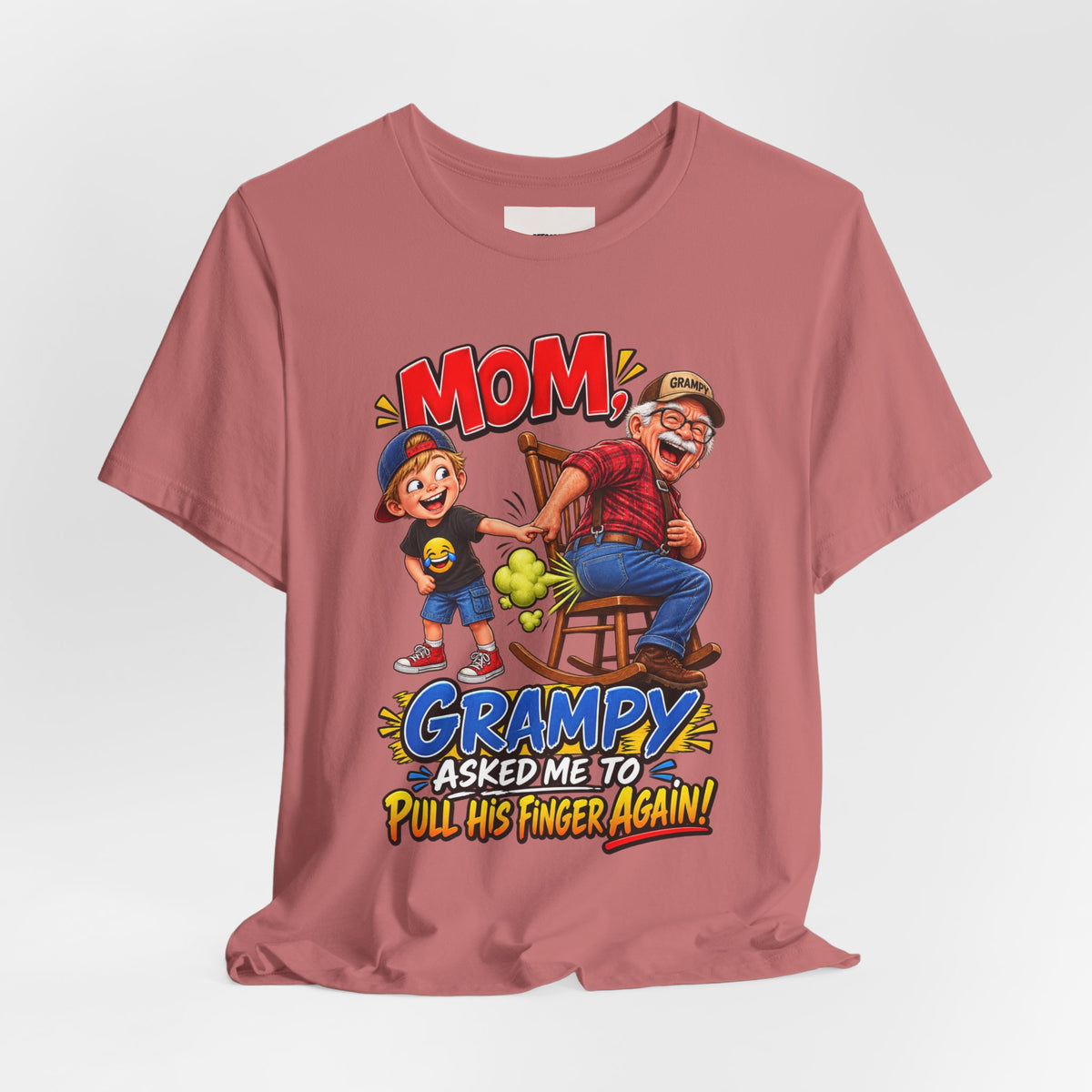 Grampy Asked Me To Pull His Finger Tee — Funny Grandpa & Kid Graphic T-Shirt