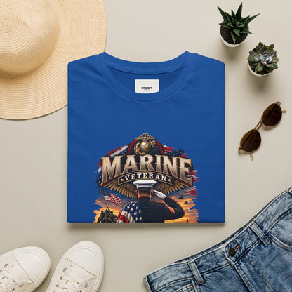 Marine Veteran T-Shirt — Proud USMC Eagle & Flag Tribute Tee
