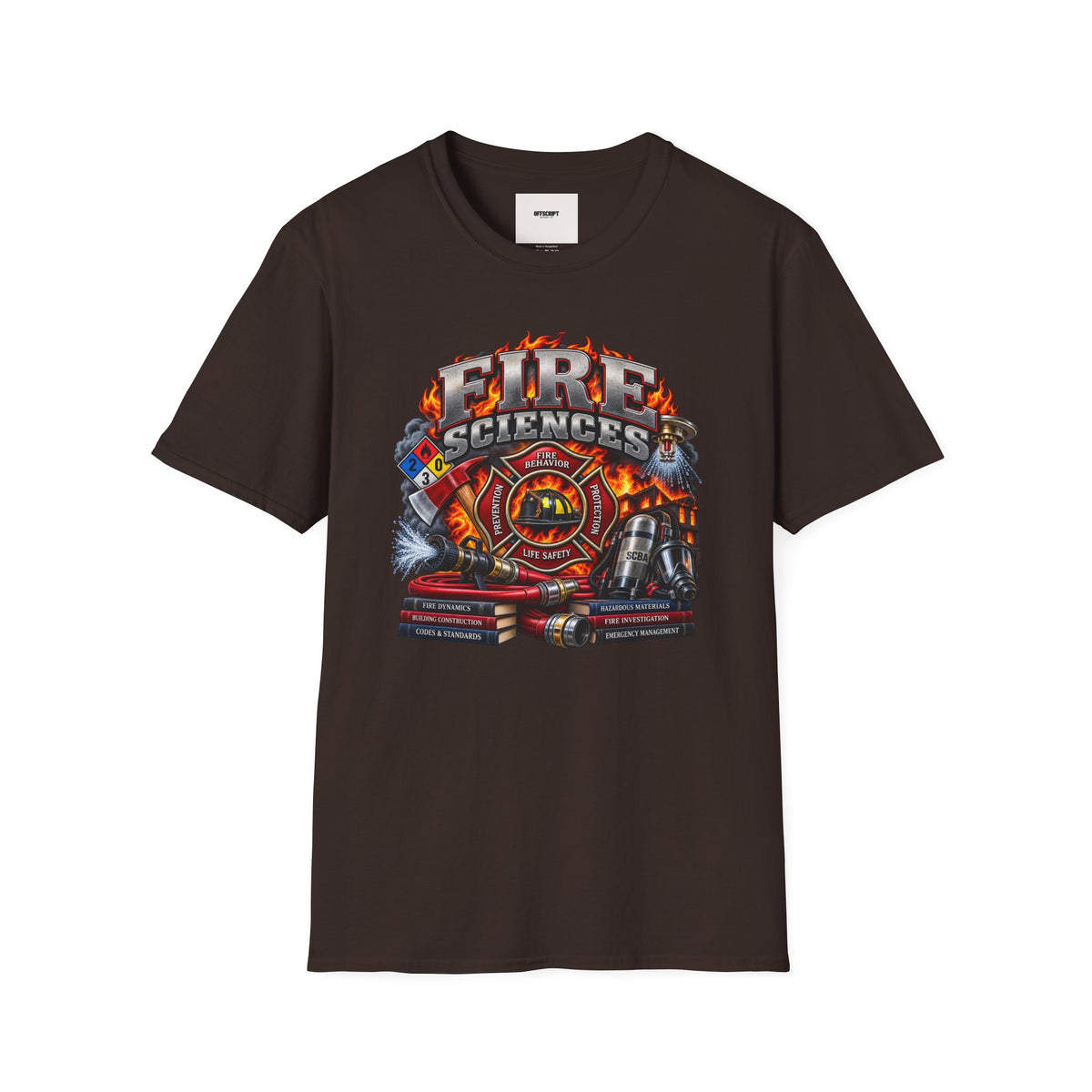 Fire Sciences T-Shirt — Firefighter Department Badge Graphic Tee