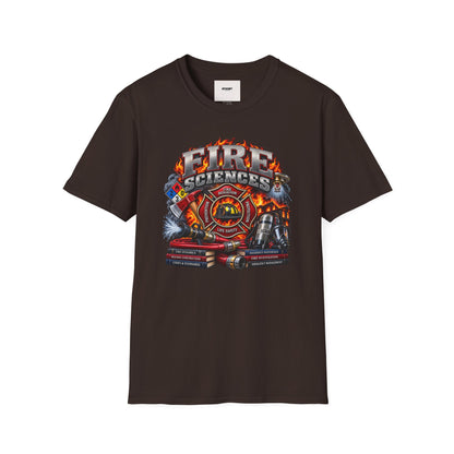 Fire Sciences T-Shirt — Firefighter Department Badge Graphic Tee