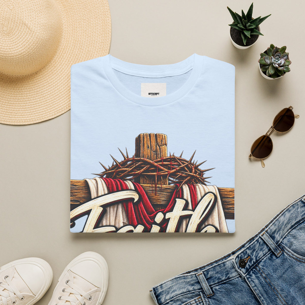 Faith Cross T-Shirt — "Faith Makes All Things Possible" Christian Tee