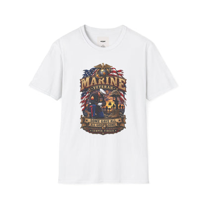 Marine Veteran T-Shirt — US Flag Eagle Emblem Military Tribute