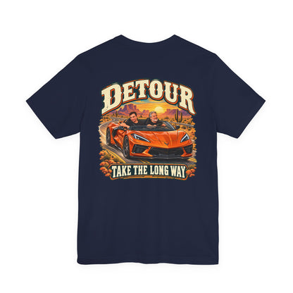Detour Graphic Tee — 'Detour: Take the Long Way' Vintage Road Trip T‑Shirt