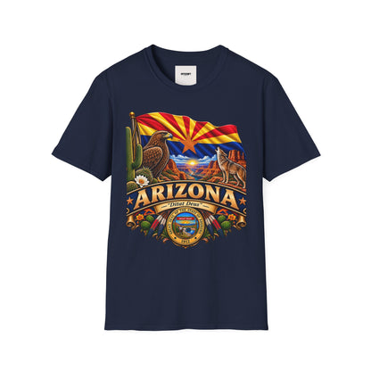 Arizona State T-Shirt — Desert Eagle & Coyote Flag Design