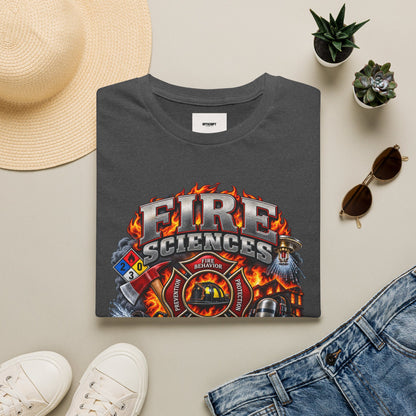 Fire Sciences T-Shirt — Firefighter Department Badge Graphic Tee