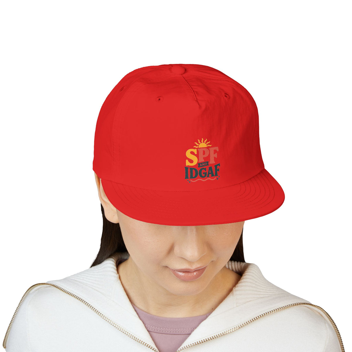 SPF IDGAF Surf Cap | Retro Sun Typography Hat