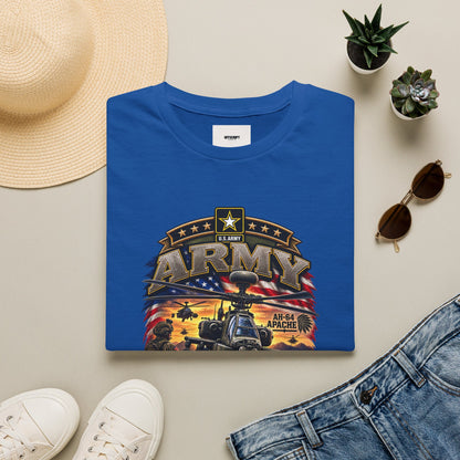 Army Veteran AH-64 Apache T-Shirt — Patriotic Military Helicopter Tee
