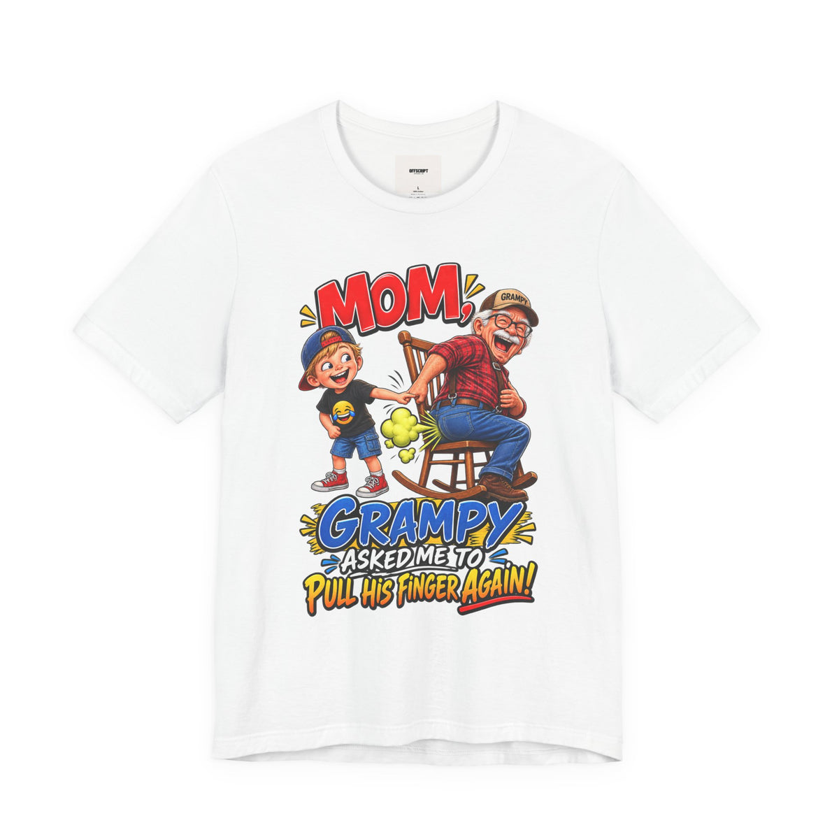 Grampy Asked Me To Pull His Finger Tee — Funny Grandpa & Kid Graphic T-Shirt