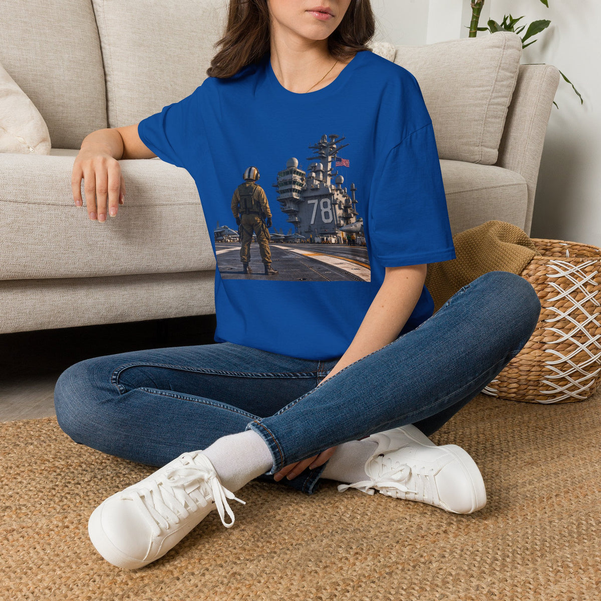 Aircraft Carrier Deck T‑Shirt – Navy Sailor & Carrier 78 Graphic