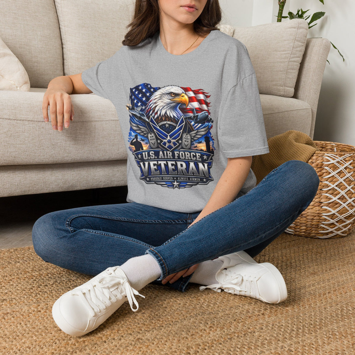 Air Force Veteran Eagle T‑Shirt — U.S. Flag Military Tribute
