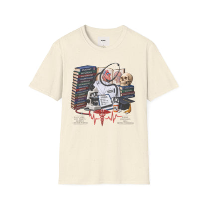 Medical Student Study Stack T‑Shirt — Anatomy, Physiology & USMLE Prep Design