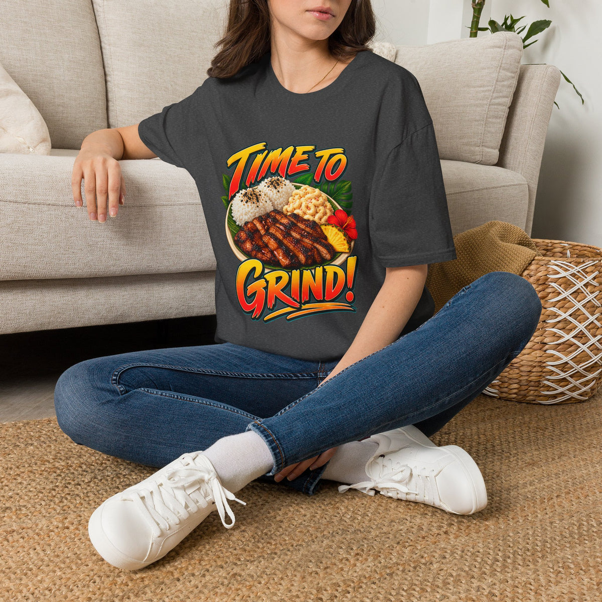 Time To Grind T-Shirt — Hawaiian Plate BBQ Graphic Tee