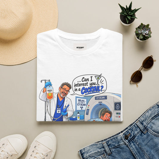 CT Tech T-Shirt — Funny ‘Can I Interest You in a Cocktail?’ Radiology Shirt