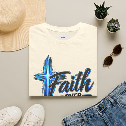 Faith Over Fear T‑Shirt — Christian Cross Inspirational Graphic Tee