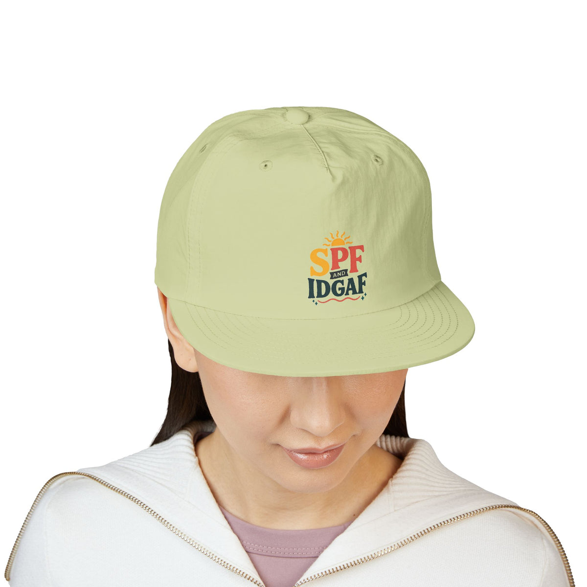 SPF IDGAF Surf Cap | Retro Sun Typography Hat