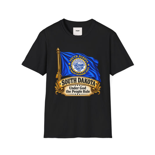 South Dakota Flag T‑Shirt — "Under God the People Rule" State Pride Tee