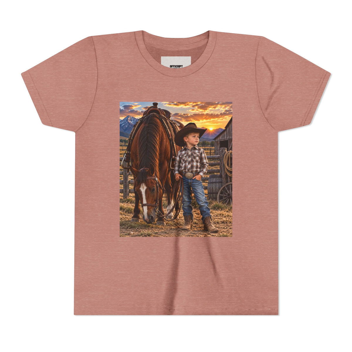 Youth Western Cowboy Tee — Little Cowboy & Horse Graphic Shirt