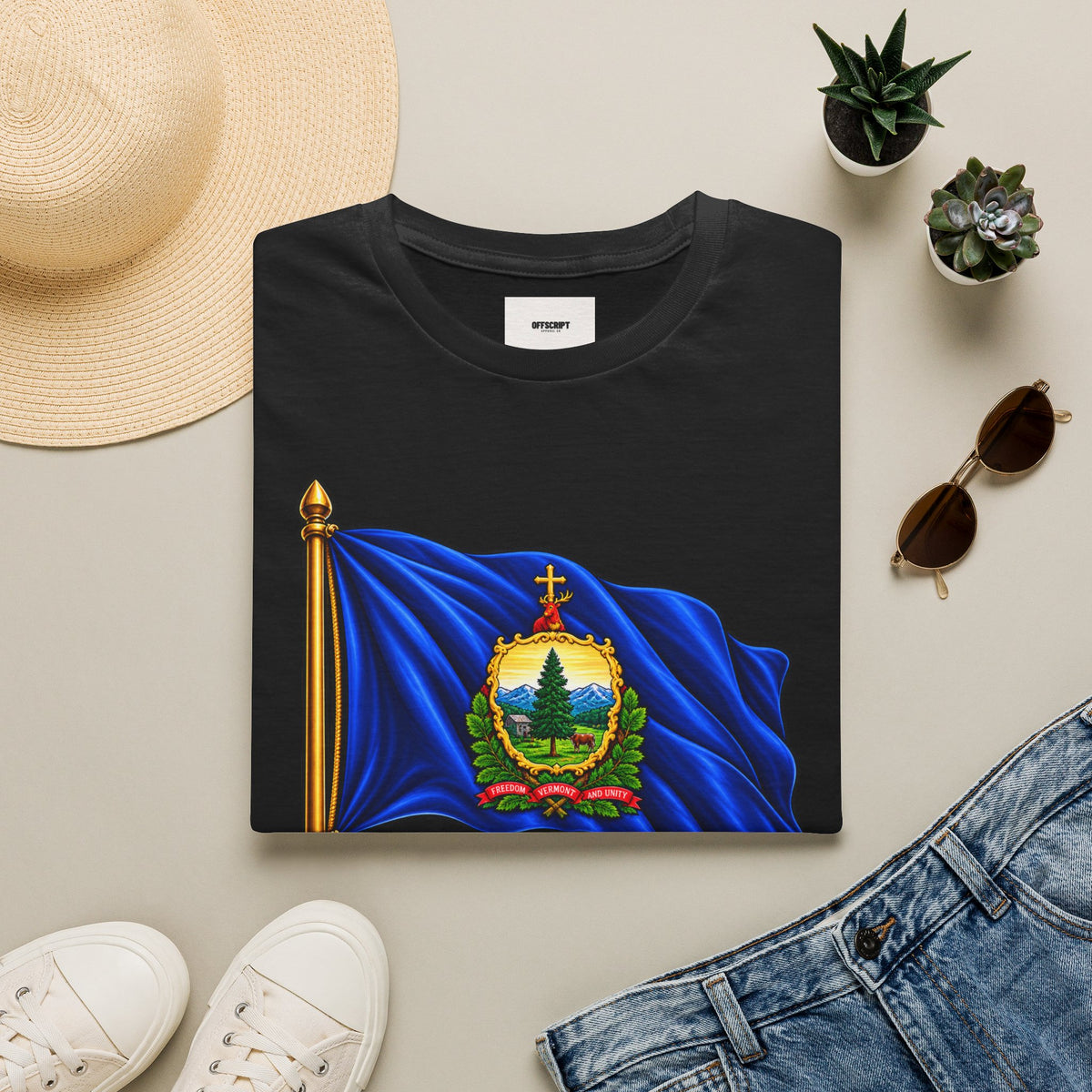 Vermont State Flag T‑Shirt — 'Freedom and Unity' Emblem Tee
