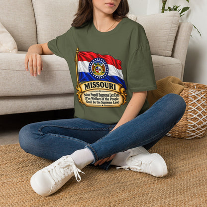 Missouri Flag T‑Shirt — State Seal & Motto Folded Flag Tee