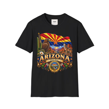 Arizona State T-Shirt — Desert Eagle & Coyote Flag Design