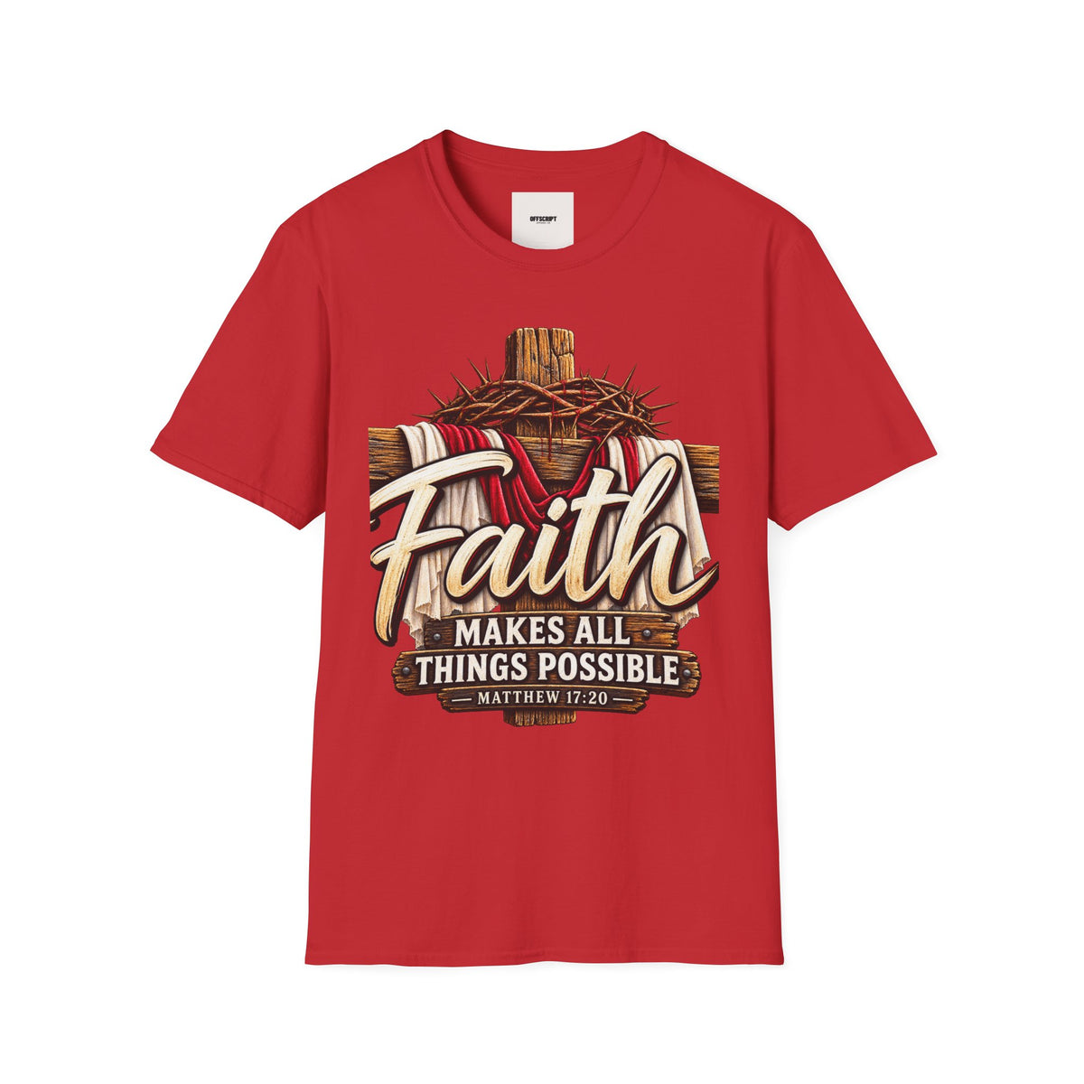 Faith Cross T-Shirt — "Faith Makes All Things Possible" Christian Tee